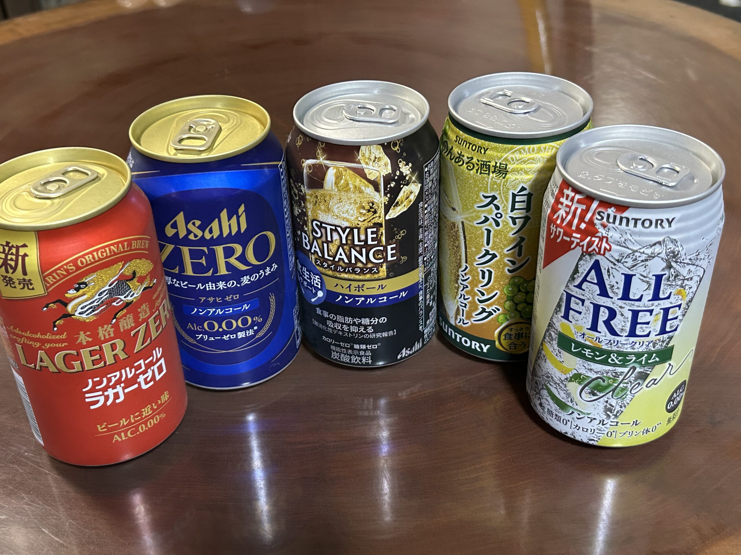 ノンアルコール飲料飲み比べ